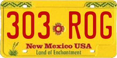 NM license plate 303ROG