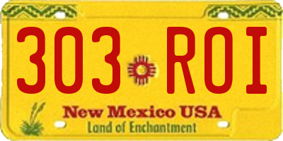 NM license plate 303ROI