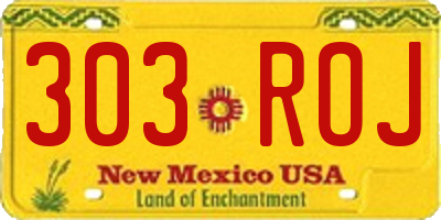 NM license plate 303ROJ