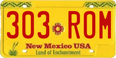 NM license plate 303ROM