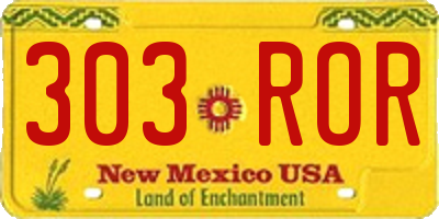 NM license plate 303ROR