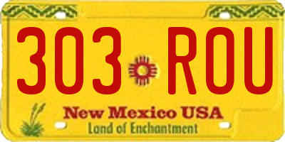 NM license plate 303ROU