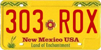 NM license plate 303ROX