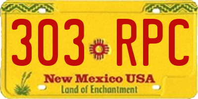 NM license plate 303RPC