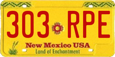 NM license plate 303RPE