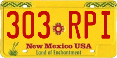 NM license plate 303RPI