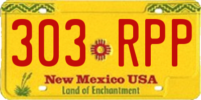 NM license plate 303RPP