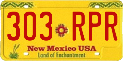 NM license plate 303RPR