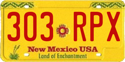 NM license plate 303RPX