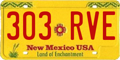 NM license plate 303RVE