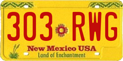 NM license plate 303RWG