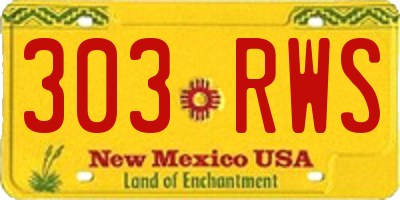 NM license plate 303RWS