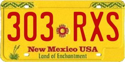NM license plate 303RXS