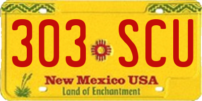 NM license plate 303SCU