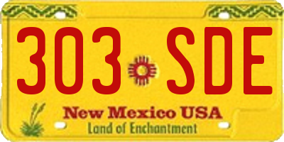 NM license plate 303SDE