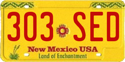NM license plate 303SED
