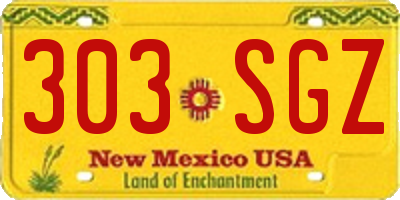 NM license plate 303SGZ