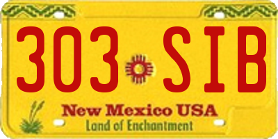 NM license plate 303SIB