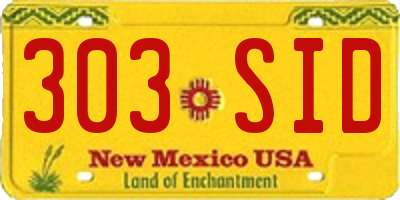 NM license plate 303SID