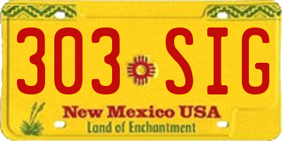 NM license plate 303SIG