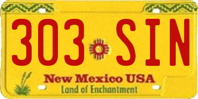 NM license plate 303SIN