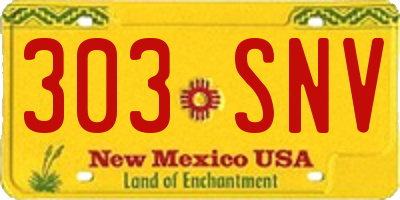 NM license plate 303SNV