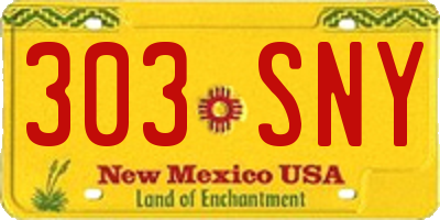 NM license plate 303SNY