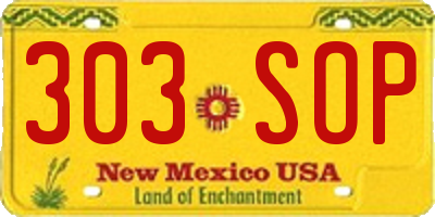 NM license plate 303SOP