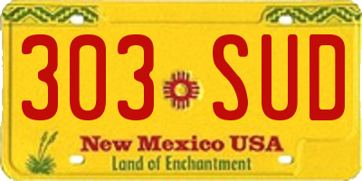 NM license plate 303SUD