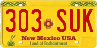 NM license plate 303SUK