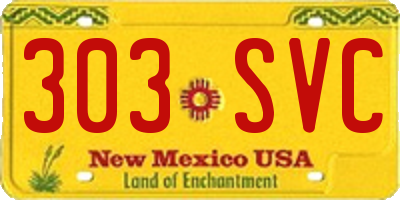 NM license plate 303SVC