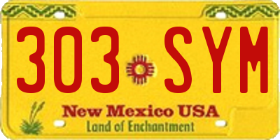 NM license plate 303SYM