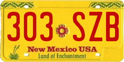 NM license plate 303SZB