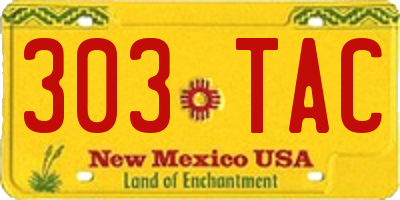 NM license plate 303TAC