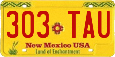NM license plate 303TAU