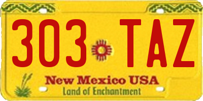 NM license plate 303TAZ
