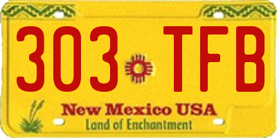 NM license plate 303TFB