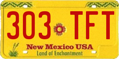 NM license plate 303TFT