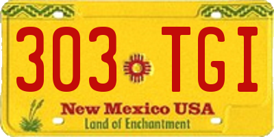 NM license plate 303TGI
