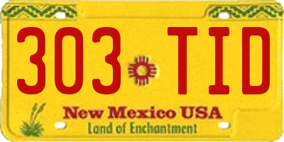 NM license plate 303TID