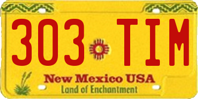NM license plate 303TIM