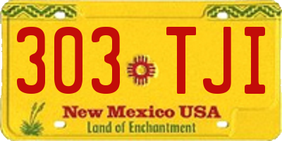 NM license plate 303TJI