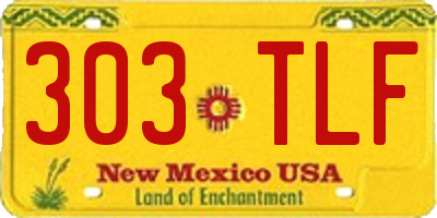NM license plate 303TLF