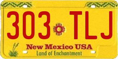 NM license plate 303TLJ