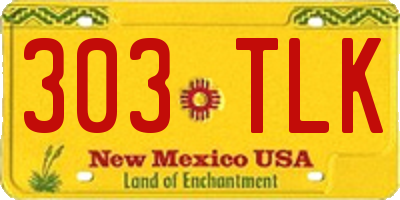 NM license plate 303TLK