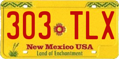 NM license plate 303TLX