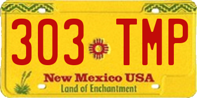 NM license plate 303TMP