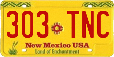 NM license plate 303TNC