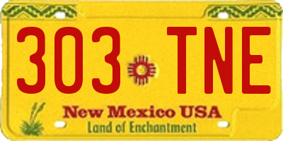 NM license plate 303TNE