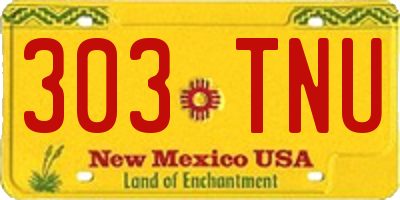 NM license plate 303TNU